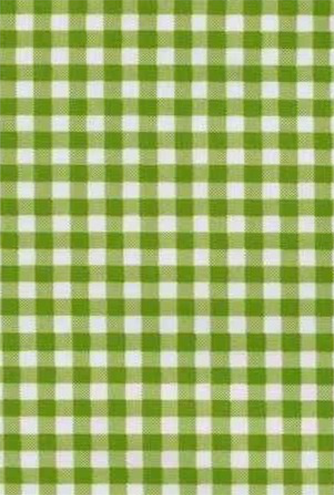 Kiwi Green and White Gingham Check Oilcloth Fabric Full Bolt - 12 Continuous Yards, 47.5" Wide