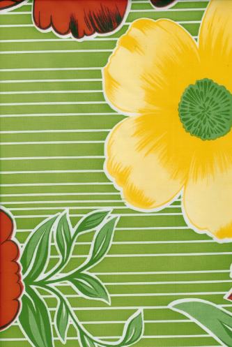 Mali in Green Oilcloth Fabric Full Bolt - 12 Continuous Yards, 47.5" Wide