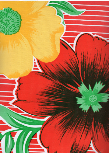 Mali in Red Oilcloth Fabric Full Bolt - 12 Continuous Yards, 47.5" Wide