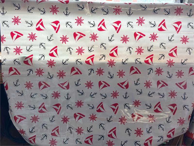 Nantucket in Black Oilcloth Fabric by the Yard, 47.5" Wide