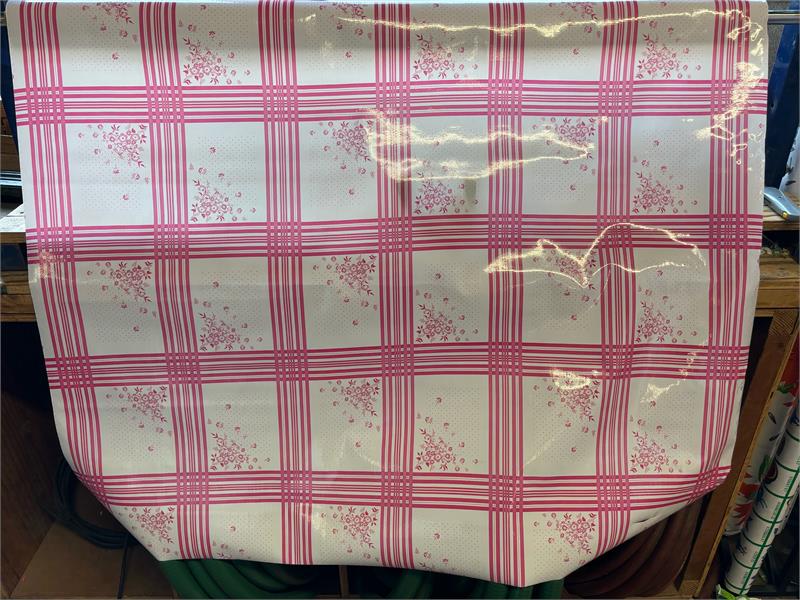 Oslo in Pink Oilcloth Fabric by the Yard, 47.5" Wide