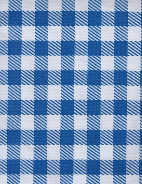 Big Picnic Check Blue and White Oilcloth Fabric Full Bolt - 12 Continuous Yards, 47.5" Wide