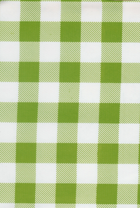 Big Picnic Check in Green Oilcloth Fabric Full Bolt - 12 Continuous Yards, 47.5" Wide