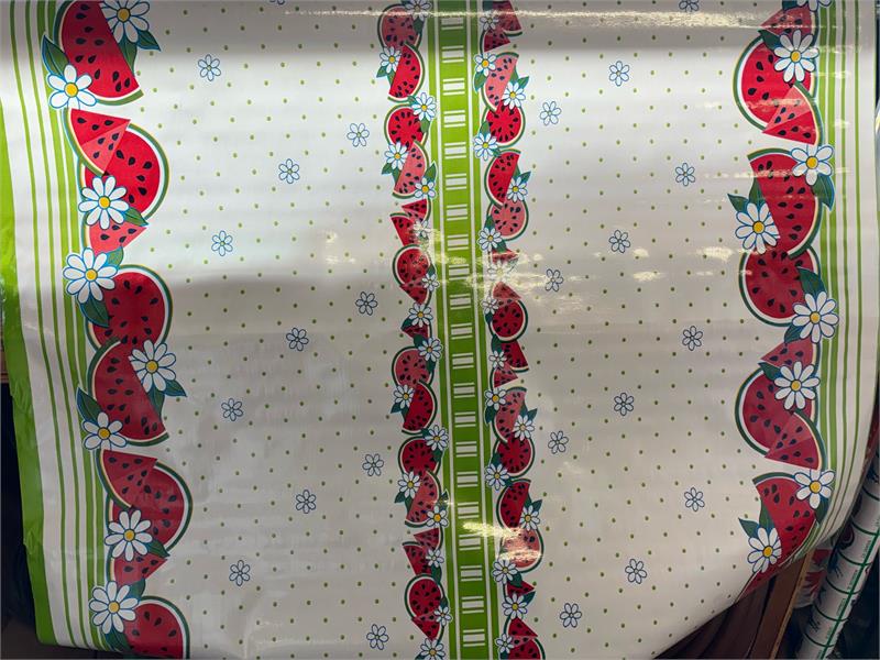 Reunion in Green Oilcloth Fabric by the Yard, 47.5" Wide