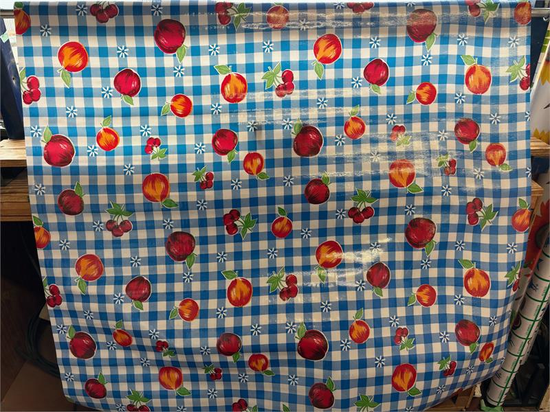 Riverside on Blue Oilcloth Fabric Full Bolt - 12 Continuous Yards, 47.5" Wide