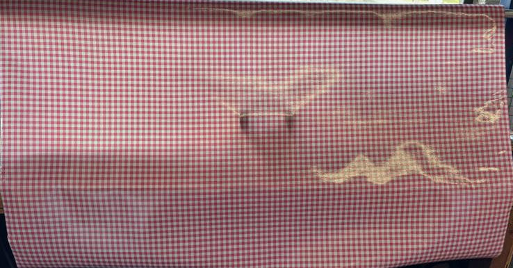 Rose Pink and White Gingham Check Oilcloth Fabric Full Bolt - 12 Continuous Yards, 47.5" Wide