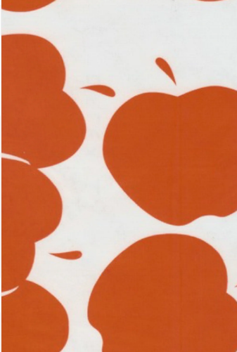 Solvang Apples Red on White Oilcloth Fabric Full Bolt - 12 Continuous Yards, 47.5" Wide