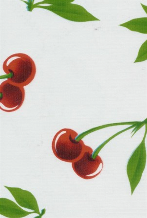 Stella Cherries on White Oilcloth Fabric Full Bolt - 12 Continuous Yards, 47.5" Wide