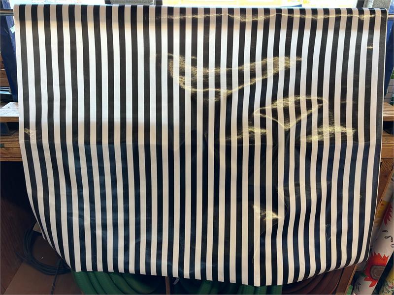 Black and White Stripes Oilcloth Fabric Full Bolt - 12 Continuous Yards, 47.5" Wide