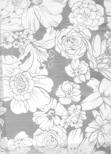 Victoria White on Metallic Silver Oilcloth Fabric by the Yard - 47.5" Wide