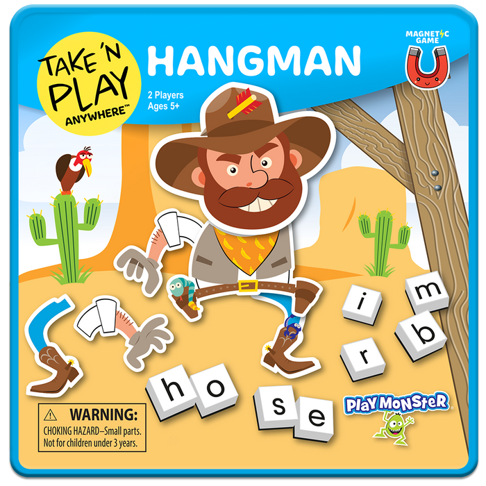 Playmonster Magnetic Hangman Game - Travel-Friendly Screen-Free Fun for Kids