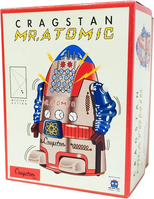 Mr. Atomic Tin Robot - Vintage Space Age Metal Collectible Toy