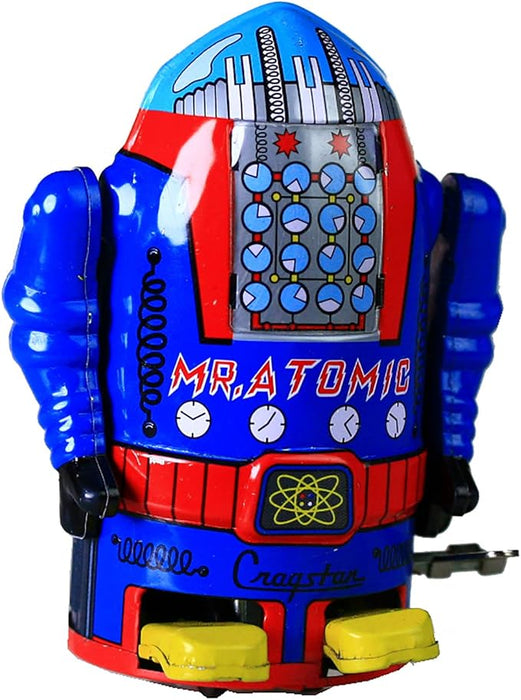 Mr. Atomic Tin Robot - Vintage Space Age Metal Collectible Toy
