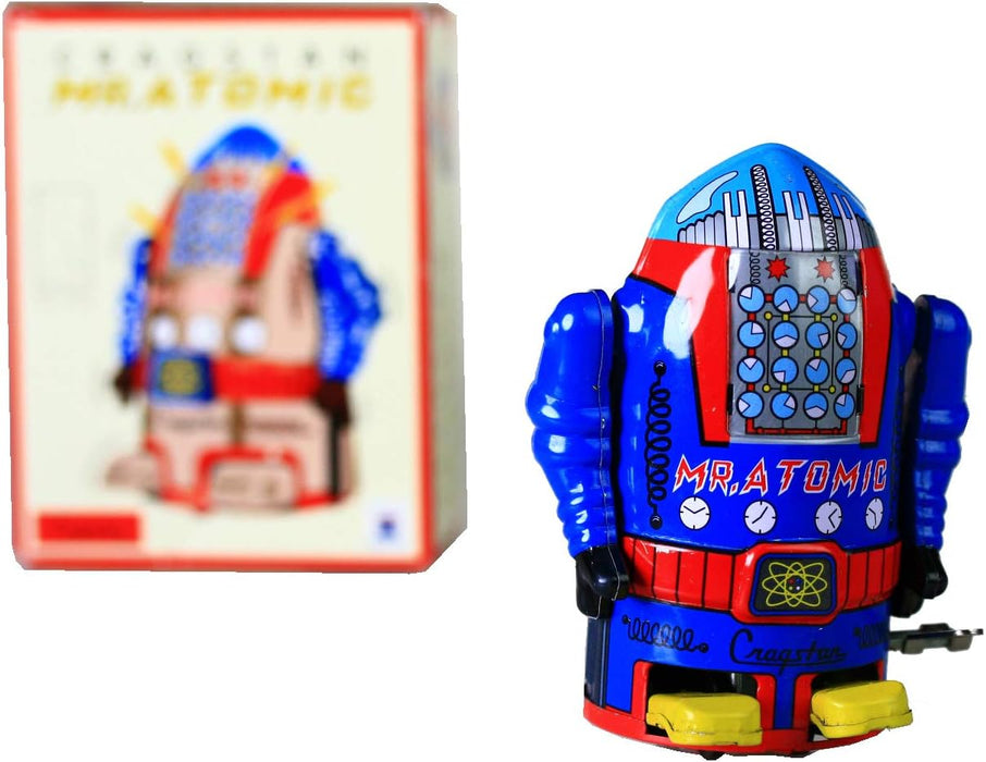 Mr. Atomic Tin Robot - Vintage Space Age Metal Collectible Toy