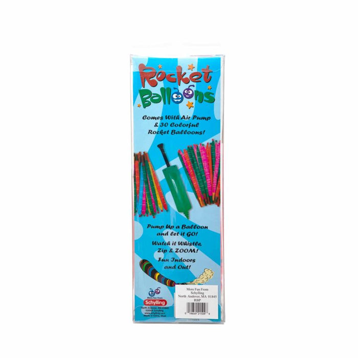 Schylling Rocket Balloons with Launcher Pump - Complete Flying Balloon Set