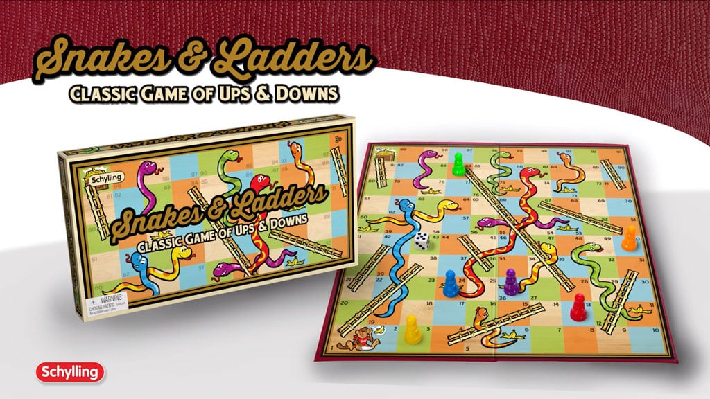Schylling Classic Snakes and Ladders Board Game