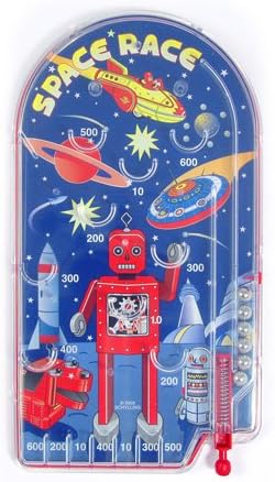 Schylling Space Race Vintage Pinball Game - Retro Handheld Screen-Free Fun
