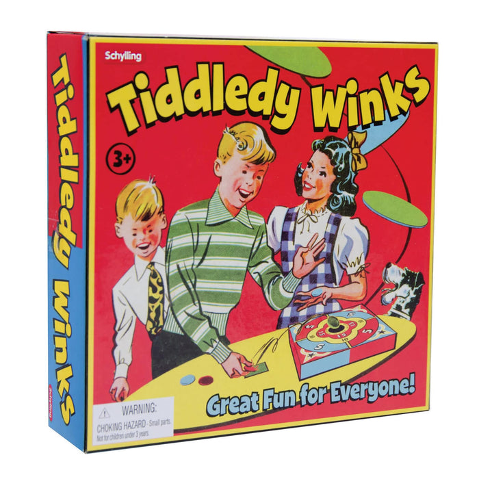 Schylling Tiddledy Winks Classic Board Game - Family Flipping Game for 2-6 Players