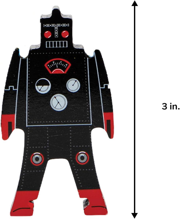 Schylling Wooden Stacking Robots - Classic Balancing Toy for Open-Ended Play