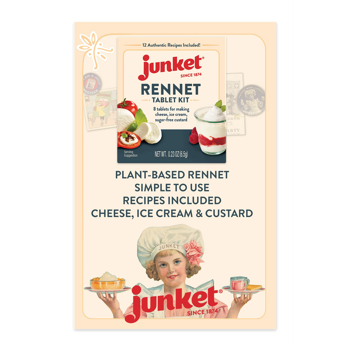 Junket Plant-Based Rennet Tablets for Homemade Cheese Making