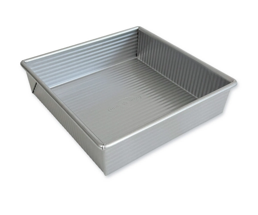 USA Pan 9" Square Non-Stick Aluminum Cake Pan with Lid #1130BWLD-ST-1