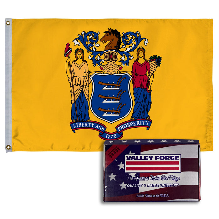 Valley Forge New Jersey State Flag 2'x3' - Premium Spectra Max Nylon Made in USA Official NJ Flag