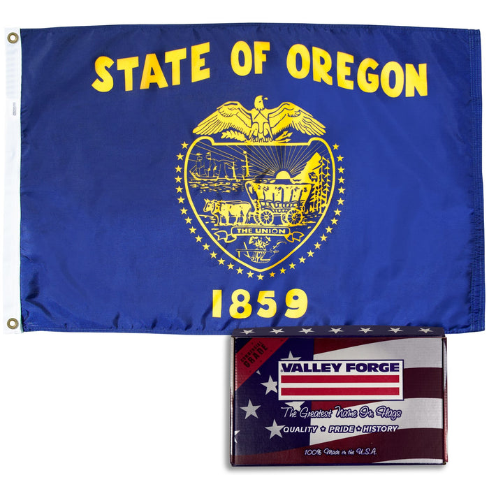 Valley Forge Oregon State Flag 2'x3' - Premium Nylon Made in USA Official OR Flag