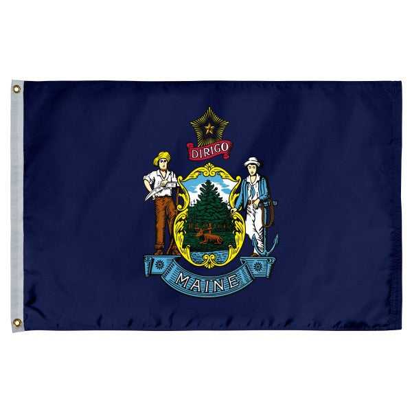 Valley Forge Maine State Flag 3'x5' - Premium Spectra Max Nylon Made in USA Official ME Flag