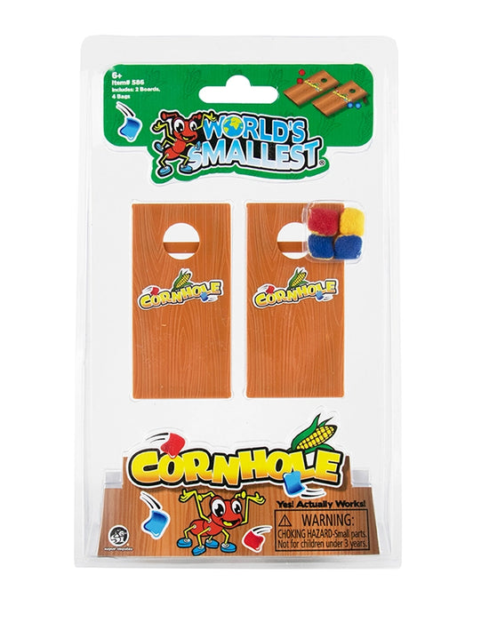 World's Smallest Cornhole Game - Miniature Desktop Bean Bag Toss